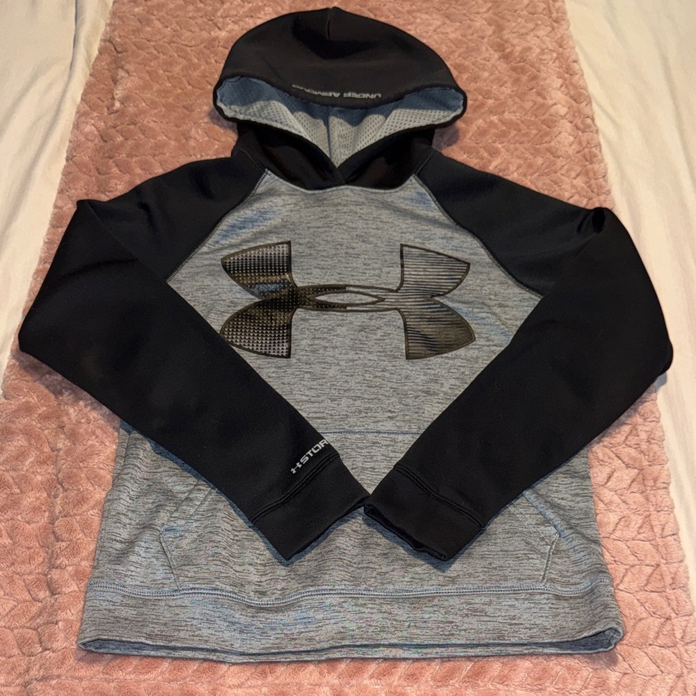 Boys Under Armour Storm Grey & Black Hoodie